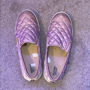 Pink slip on shoes